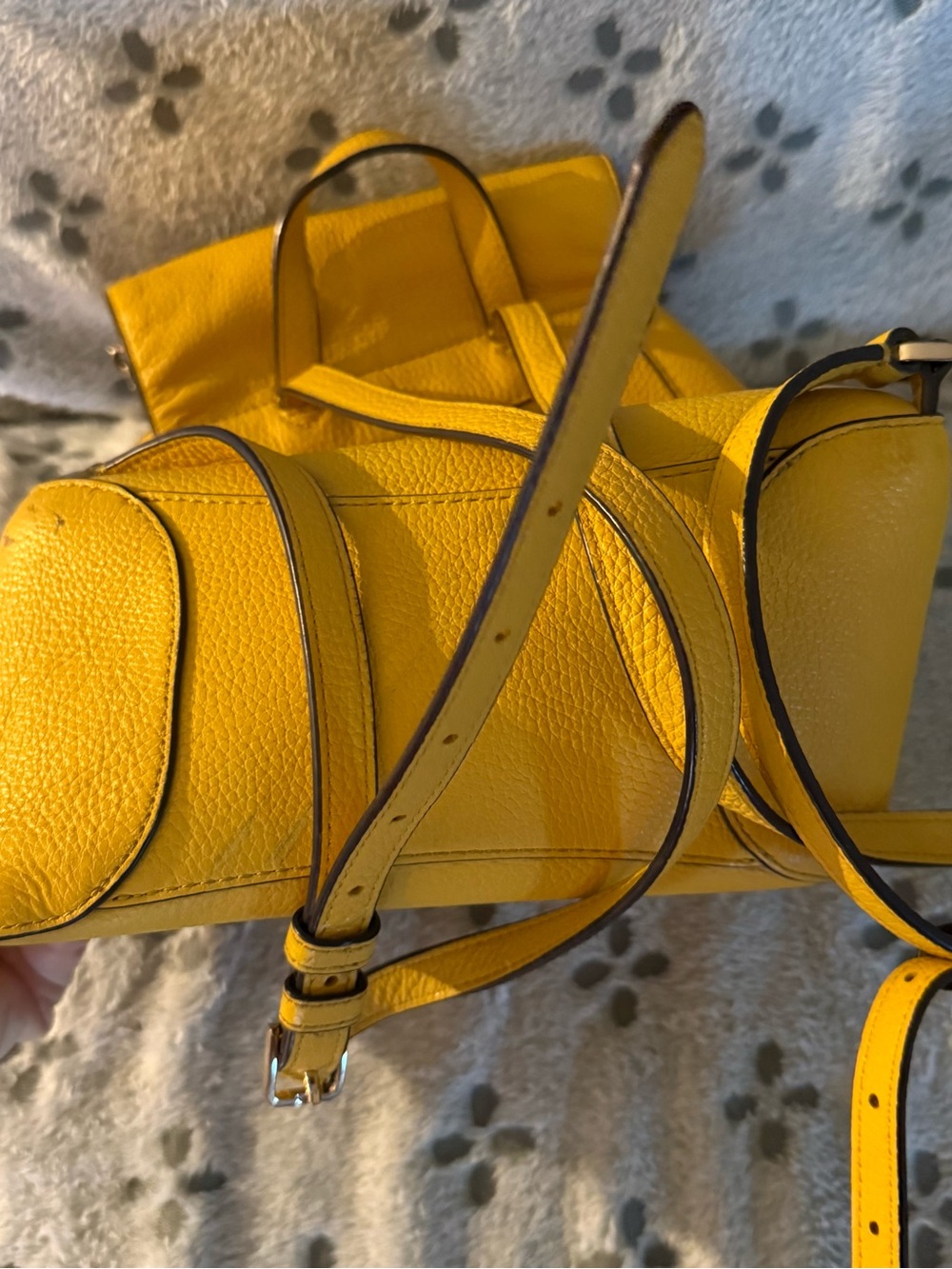 kate spade Yellow Pebbled Leather Drawstring Backpack - Picture 7 of 7